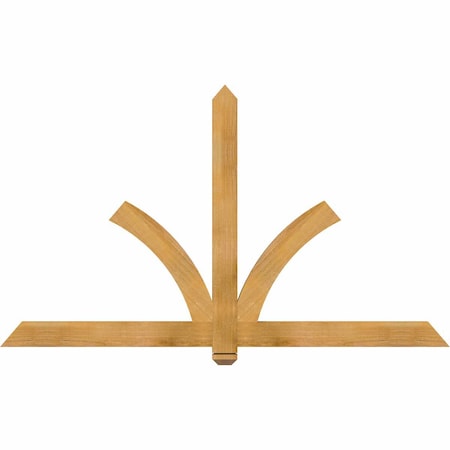 Ekena Millwork Redmond Rough Sawn Timber Gable Bracket, Western Red Cedar, 72"W x 42"H x 2"D x 4"F, 14/12 Pitch GBW072X42X0204RED00RWR
